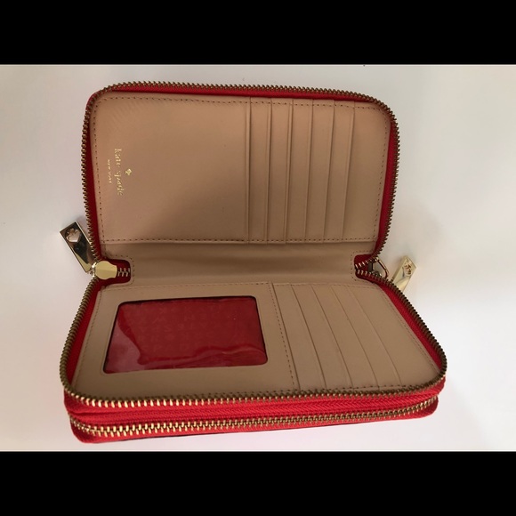 Coral Kate Spade double zipper wallet - Picture 4 of 8